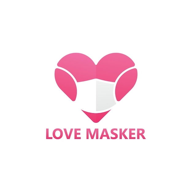 Liefde masker logo sjabloonontwerp