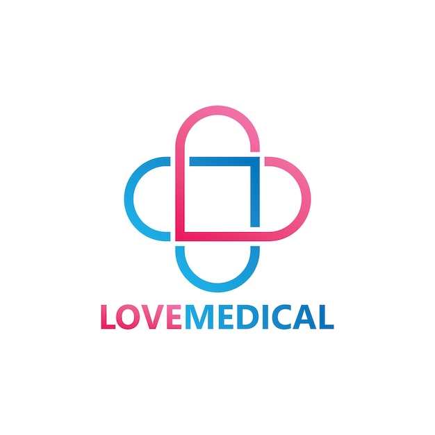 Liefde medisch logo sjabloonontwerp