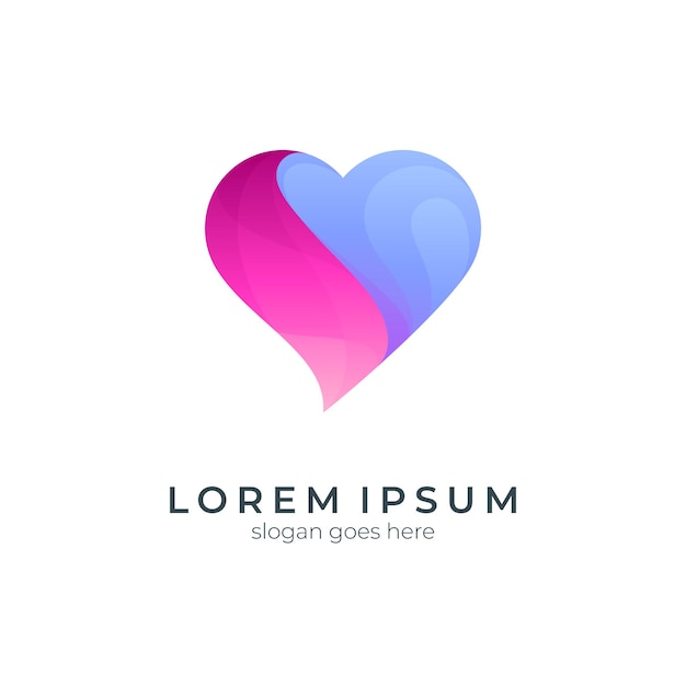 liefde of hart eenvoudig logo-ontwerp