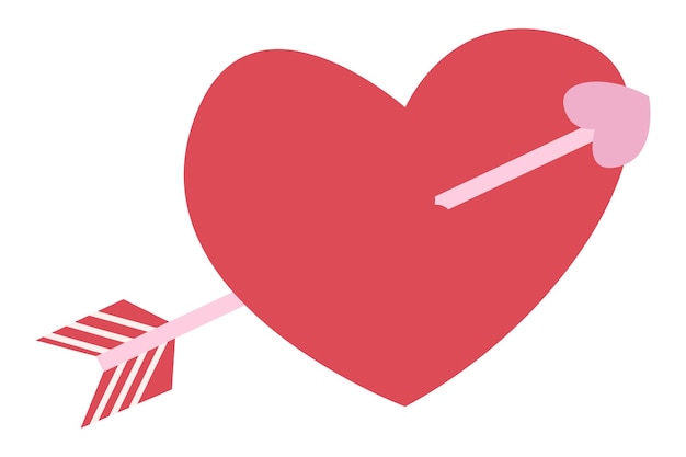 Vector liefde pijl hand getekende valentijnsdag sticker