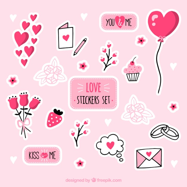 Liefde stickers set