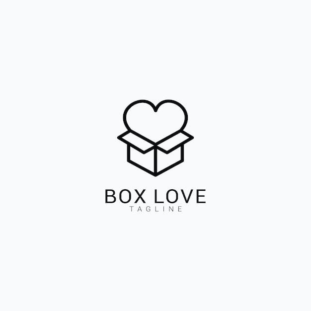 liefde vak logo pictogram ontwerp sjabloon platte vector Premium