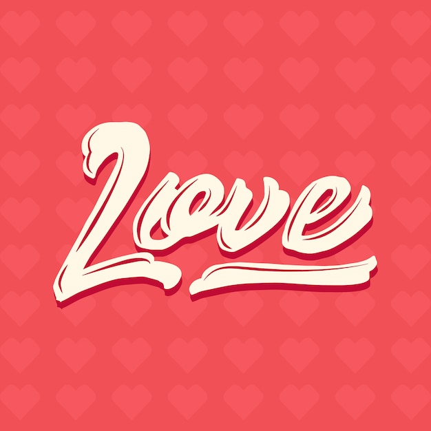 Liefde valentine hand belettering vector