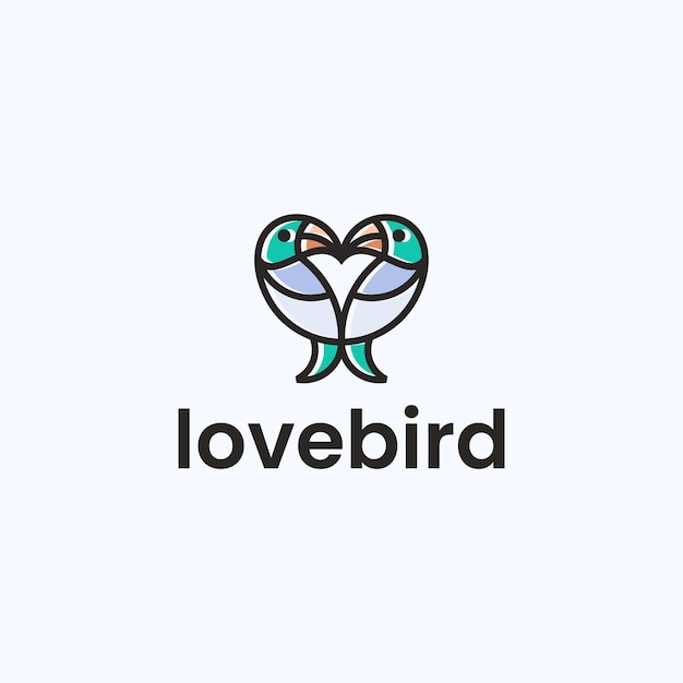 Liefde vogel logo, kussende vogels icoon