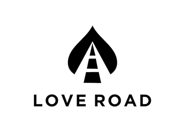 liefde weg logo ontwerp vectorillustratie