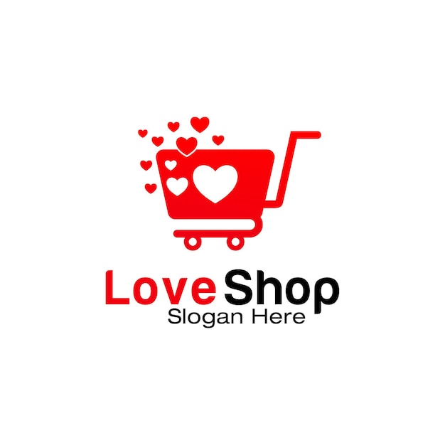 Liefde winkelen Logo ontwerpsjabloon