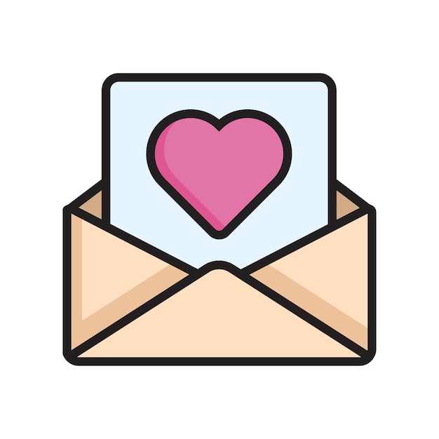 Liefdesbrief in open mail vector design
