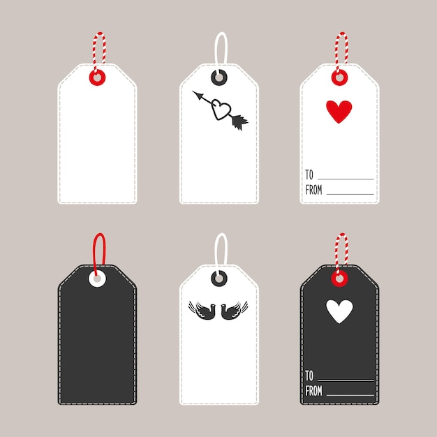 Liefdeslabel sjabloon valentijnsdag of trouwkaart vector illustratie