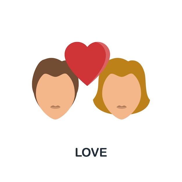 Liefdespictogram Eenvoudig element uit de verzameling kernwaarden Creative Love-pictogram voor webontwerpsjablonen, infographics en meer