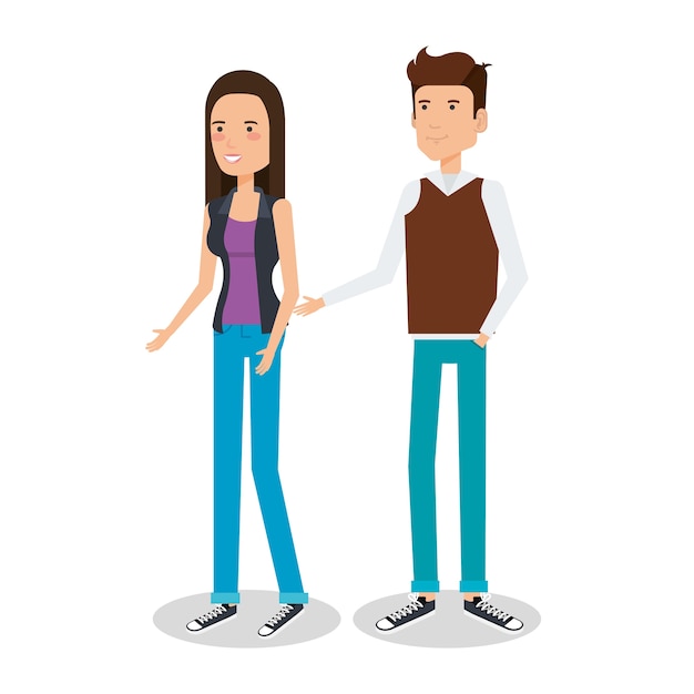 Vector liefhebbers koppelen avatars-personages