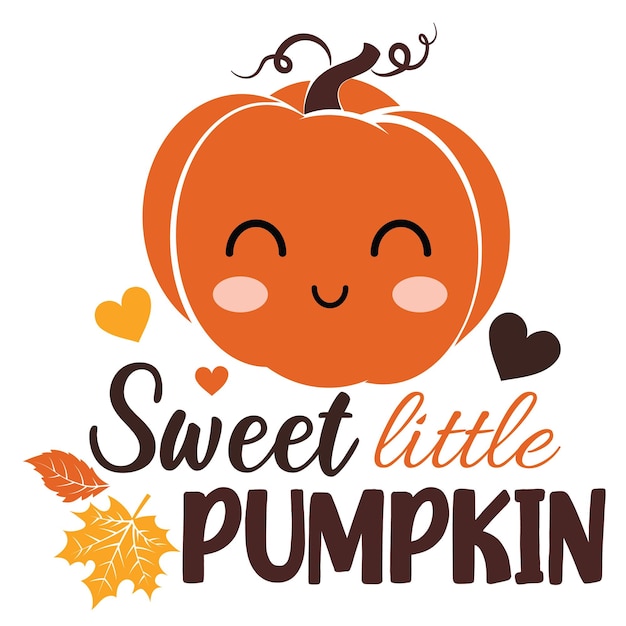 Lieve kleine pompoen vectorillustratie met schattige pompoen Herfst vector ontwerp goed voor uitnodiging T shirt print poster kaart sticker label Mijn eerste Thanksgiving baby ontwerp