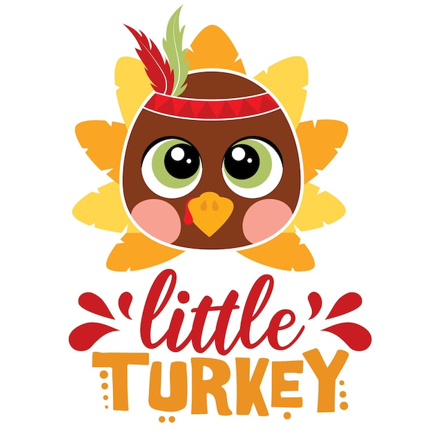 Lieve kleine turkije vectorillustratie voor jongen herfst vector ontwerp goed voor uitnodiging t shirt print poster kaart sticker label mijn eerste thanksgiving baby ontwerp