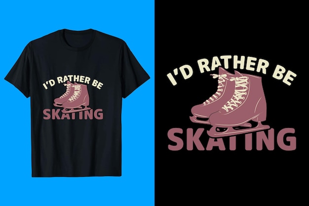 Vector liever schaatsen t-shirtontwerp