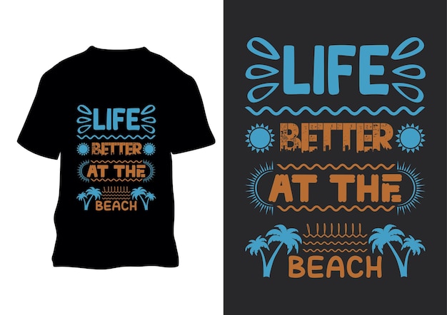 Life Better At The Beach retro vintage t-shirtontwerp