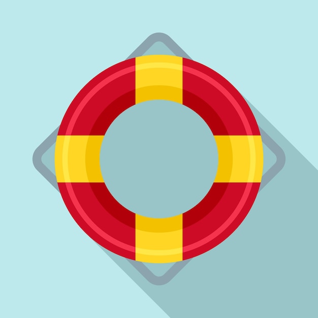 Life buoy icon Flat illustration of life buoy vector icon for web design