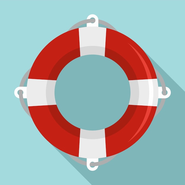 Vector life buoy ring icon flat illustration of life buoy ring vector icon for web design