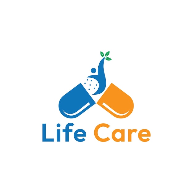 life care health clinic pharmacy logo design template