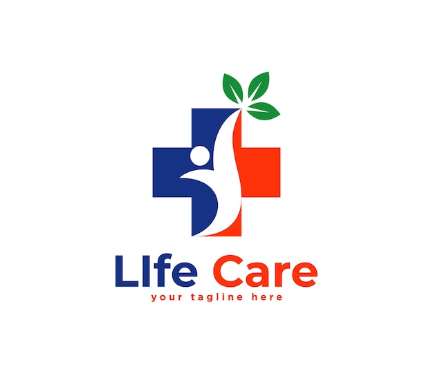 Life care or Healthcare logo design Vector illustration template
