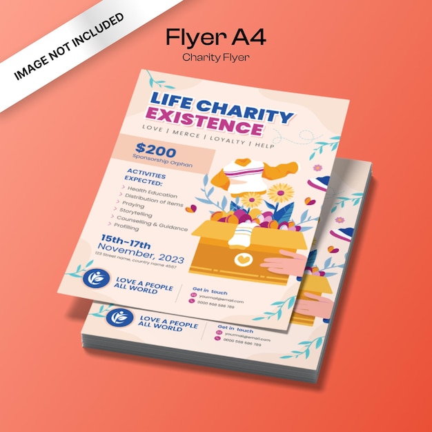 Life charity flyer template