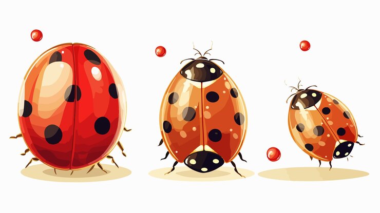Vector life cycle of ladybug illustration of egg stage