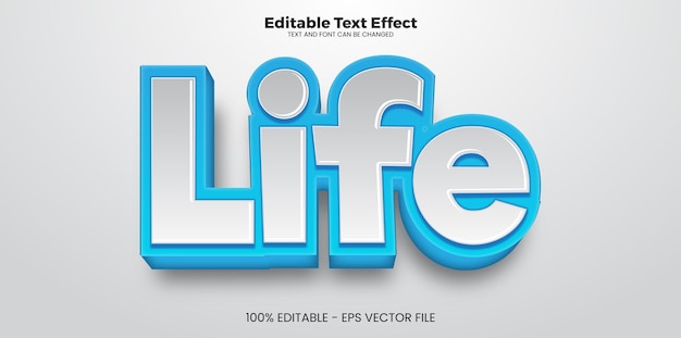 Life editable text effect in modern trend style