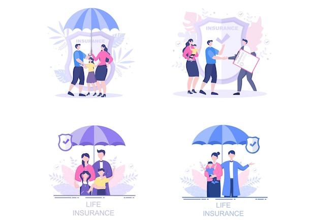 Life Insurance illustrations set