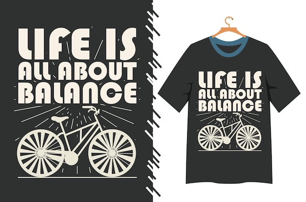 Vettore la vita riguarda la tipografia dell'equilibrio per il design della maglietta
