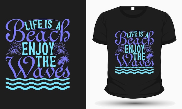 Vector life is  a beach enjoy the waves