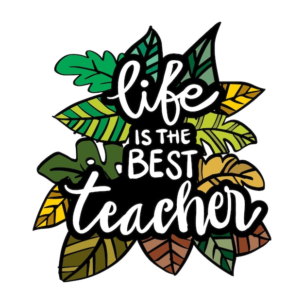 Vector life is the best teacher hand lettering.