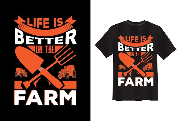 Жизнь лучше на ферме Дизайн футболки