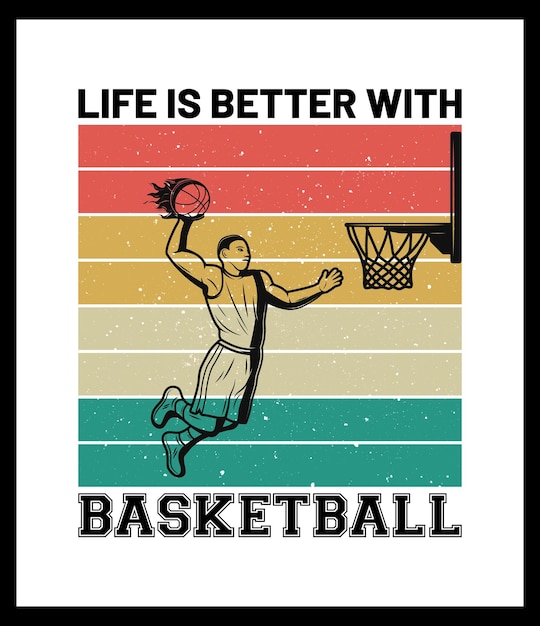 life is better with basketball basketball vector graphic topography t shirt design