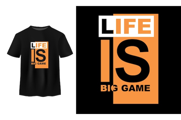 벡터 인생은 인쇄 티셔츠를 위한 큰 게임 타이포그래피 디자인 벡터입니다