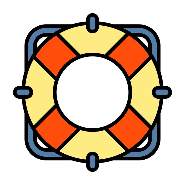 Vector life raft flat illustratie