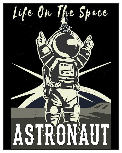宇宙飛行士のシルエット Tシャツ