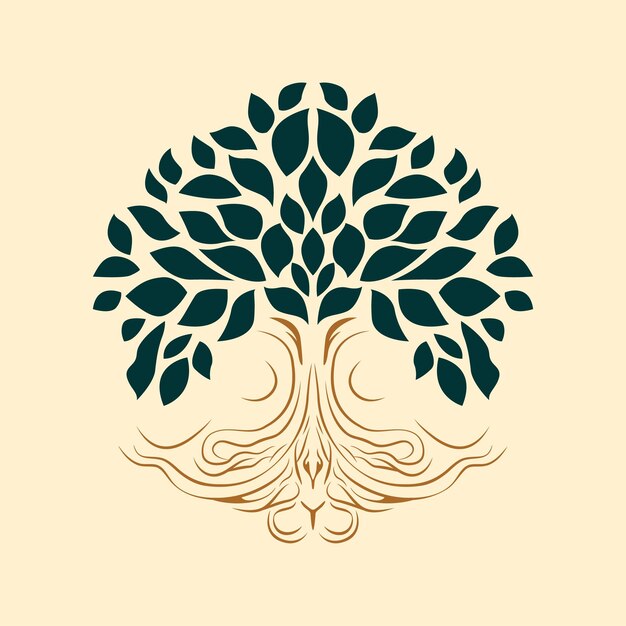 Life Tree Emblem Vector Symbolizing Growth Renewal and Natural Beauty in Artistic Form