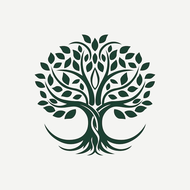 Life Tree Emblem Vector Symbolizing Growth Renewal and Natural Beauty in Artistic Form