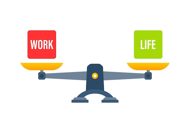 Vita e lavoro scale icona libra ciotole di scale in equilibrio