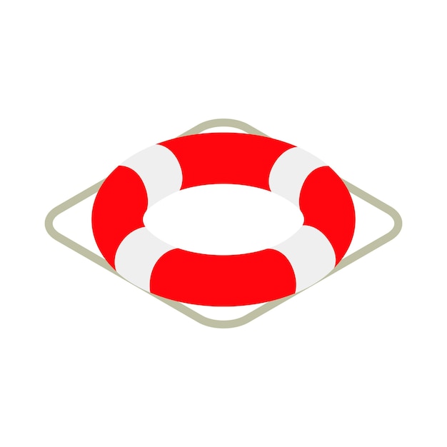 Lifebuoy icon in isometric 3d style isolated on white background Travel insurance sign