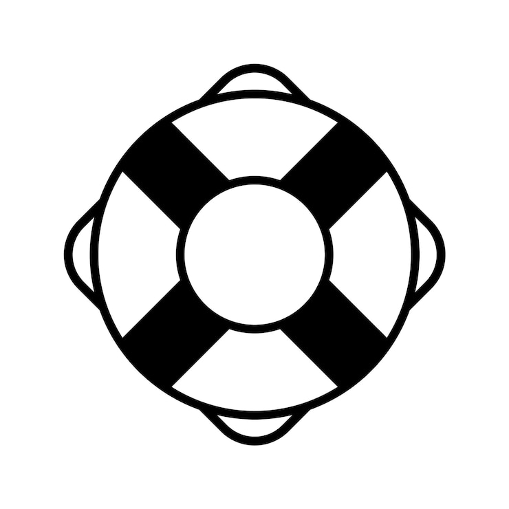 Vector lifebuoy outline icon simple vector design