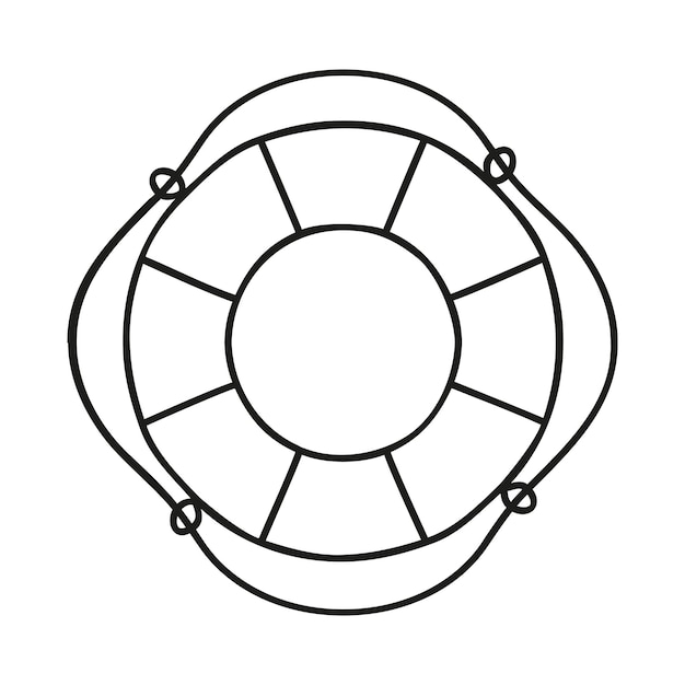 Символ спасательного буя простой стиль очертание силуэт икона