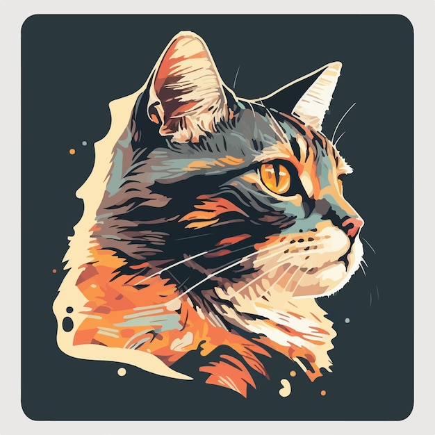 Lifelike vector illustration of a cat with intricate details from the shape of its eyes