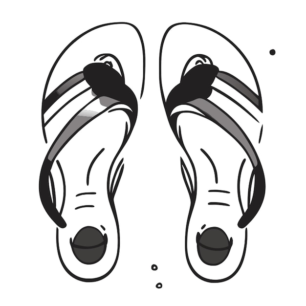 Vector lifes better in flip flops vector illustration doodle line art