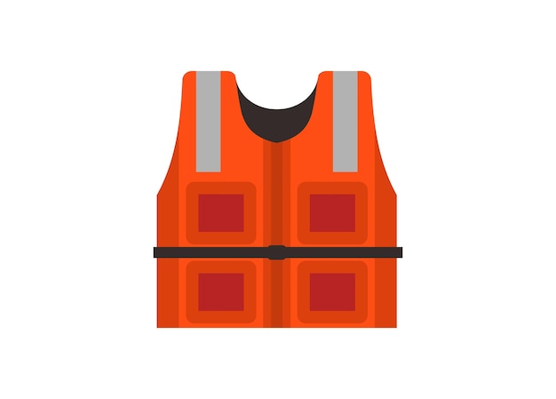 Lifesaver jacket Safety equipment Simple flat illustration