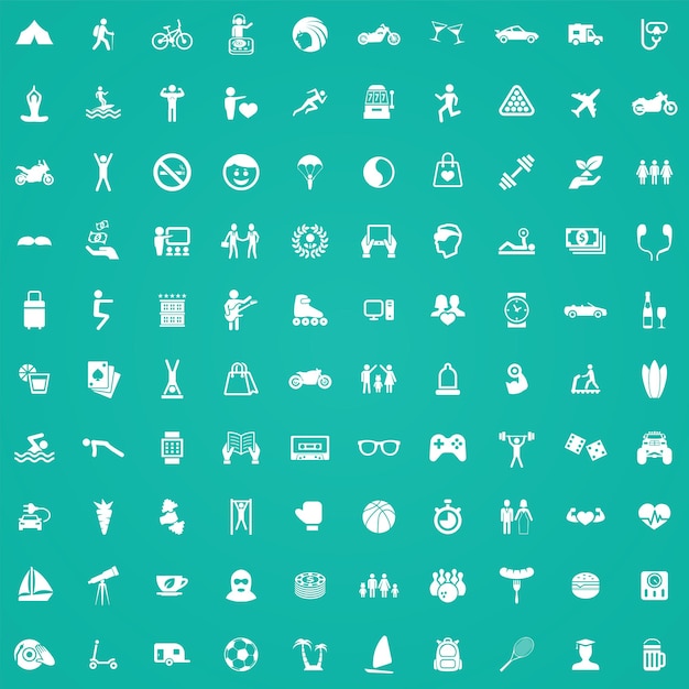 Lifestyle 100 icons universal set