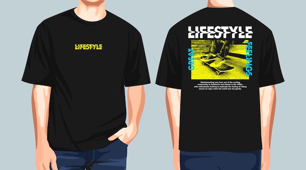 Vettore design della maglietta streetweat stile di vita