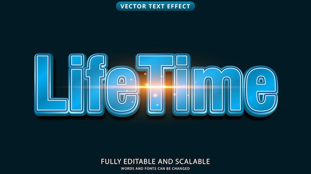 lifetime text effect editable eps file