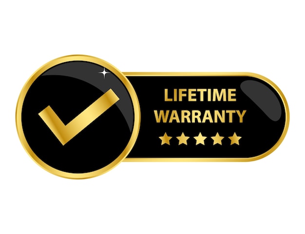 Vector lifetime warranty check mark 5 star