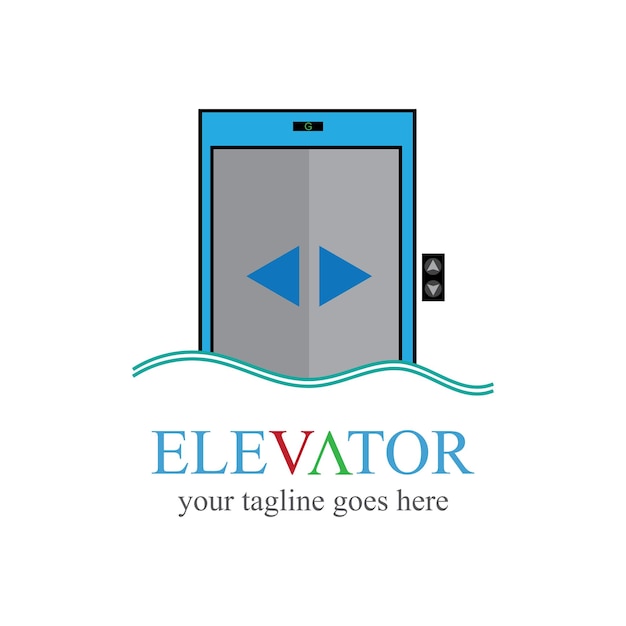 Lift and elevator logo design minimal logotype vector template