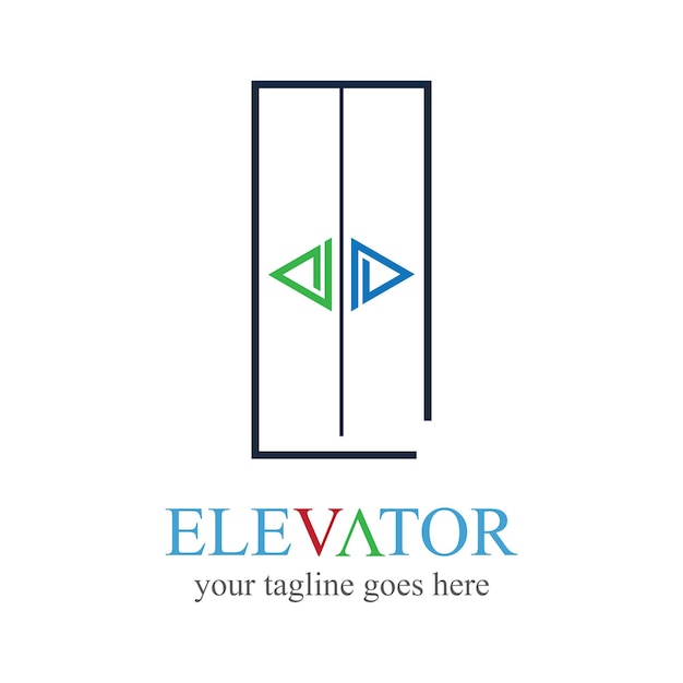 Vector lift and elevator logo design minimal logotype vector template
