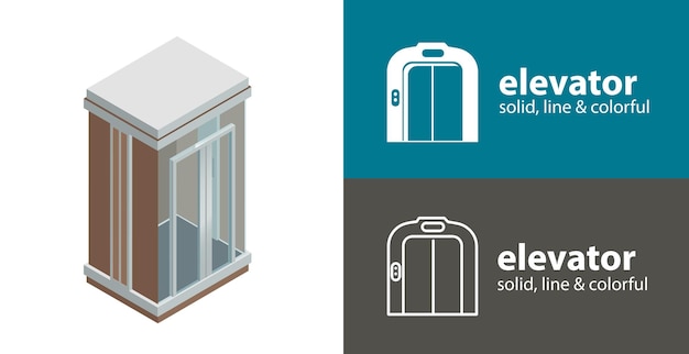 Lift geïsoleerde vector platte pictogram Lift lijn solide ontwerpelement